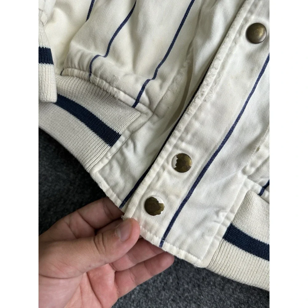 Mens 90s Polo by Ralph Lauren Striped Snap Front Bomber Jacket, Size M